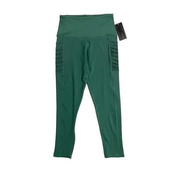 LegEnd Women's High Rise Moto Pocket Capri Leggings Green Side Pockets SZ M NWT - Picture 1 of 10
